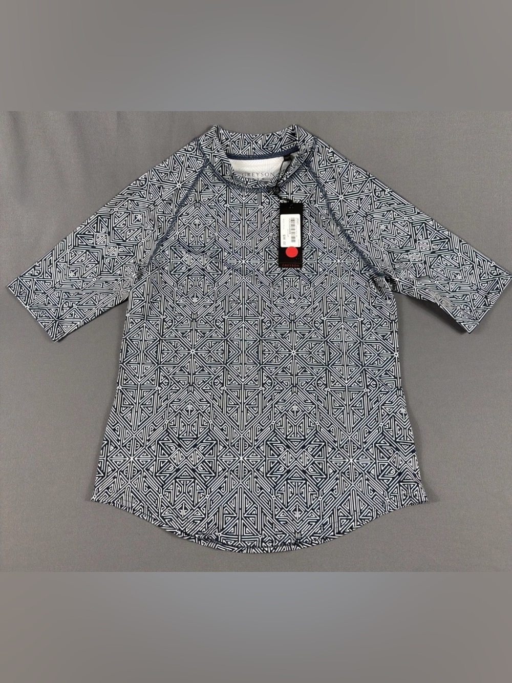 Greyson Womens Golf Shirt Labyrinth Sienna Print Small Canal Polyester MSRP $98